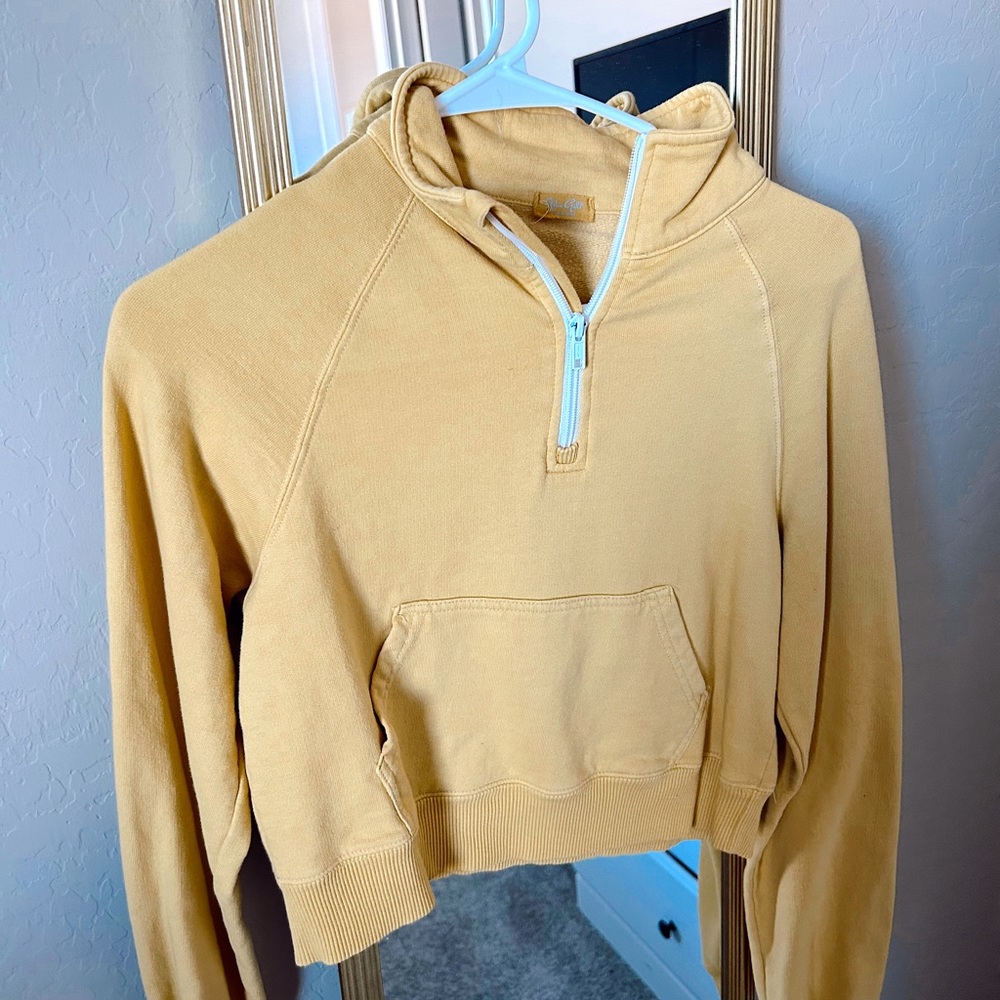 Brandy Melville Yellow Quarter-zip Sweatshirt